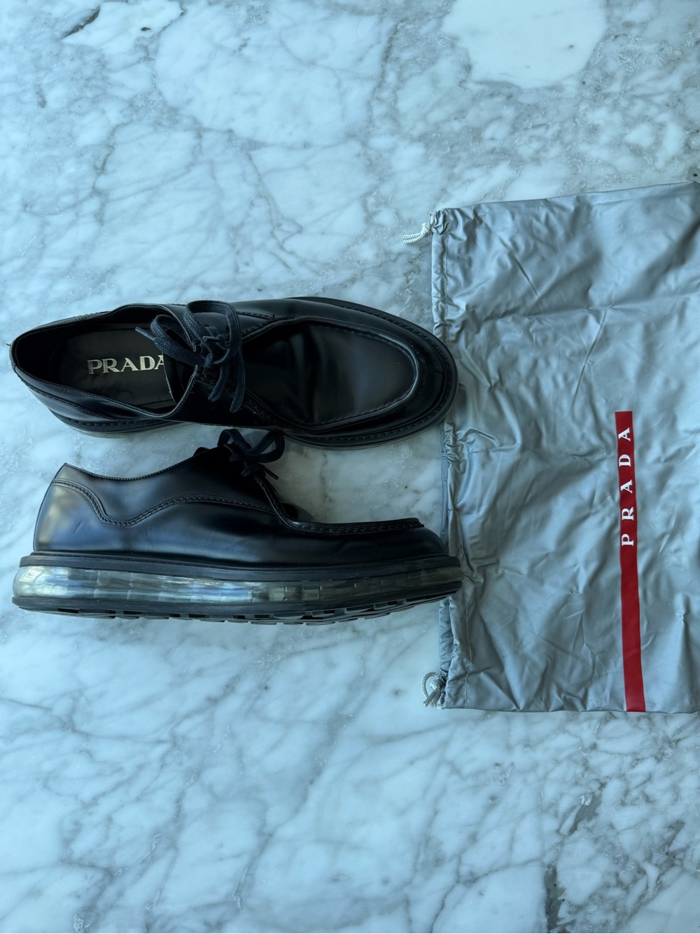 Prada - Men’s hybrid Black dress shoe with air sole shoe - Prada size 8.5/US 9.5